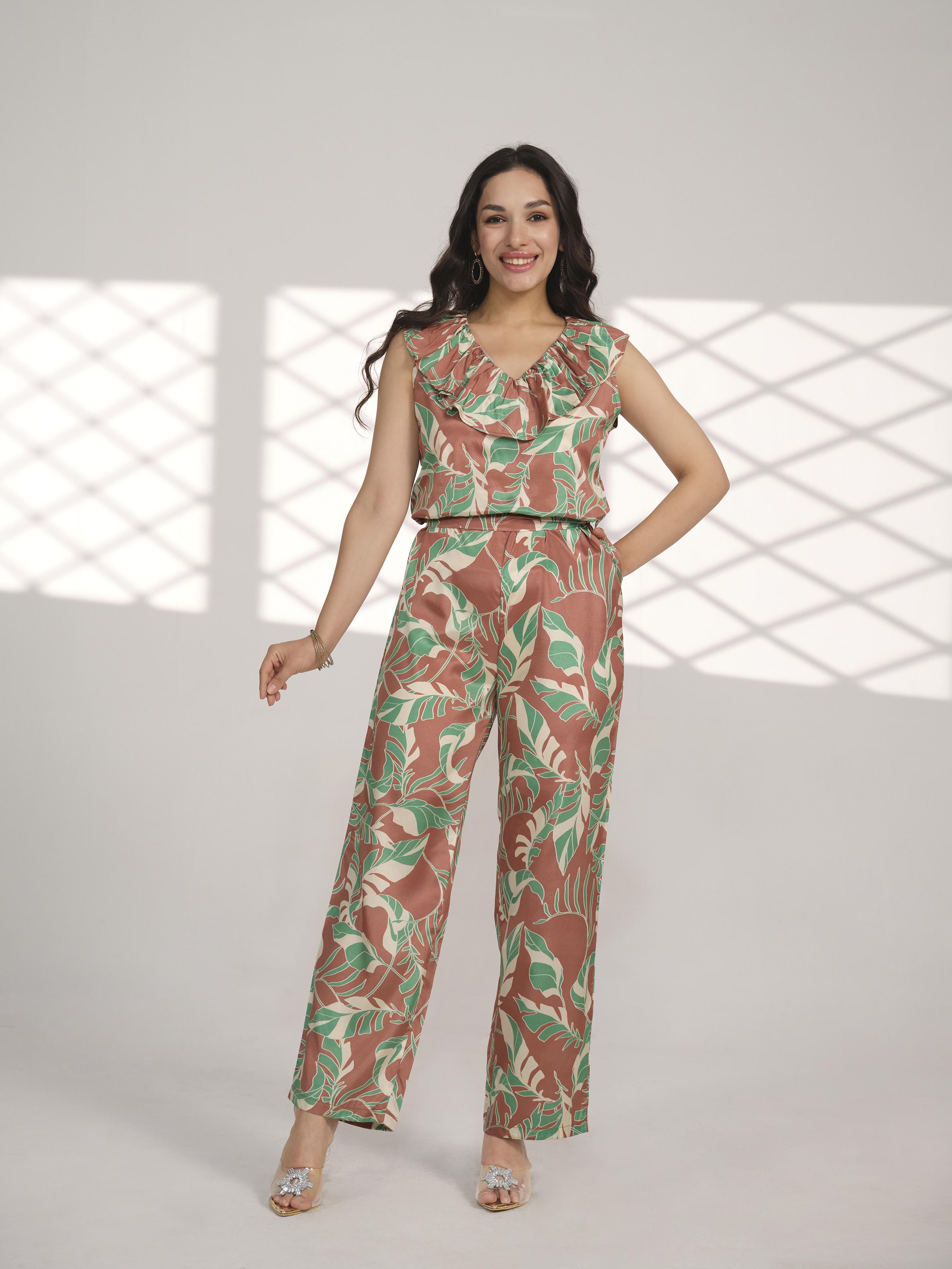 Ruffled Relaxed Jumpsuit | 3 bison