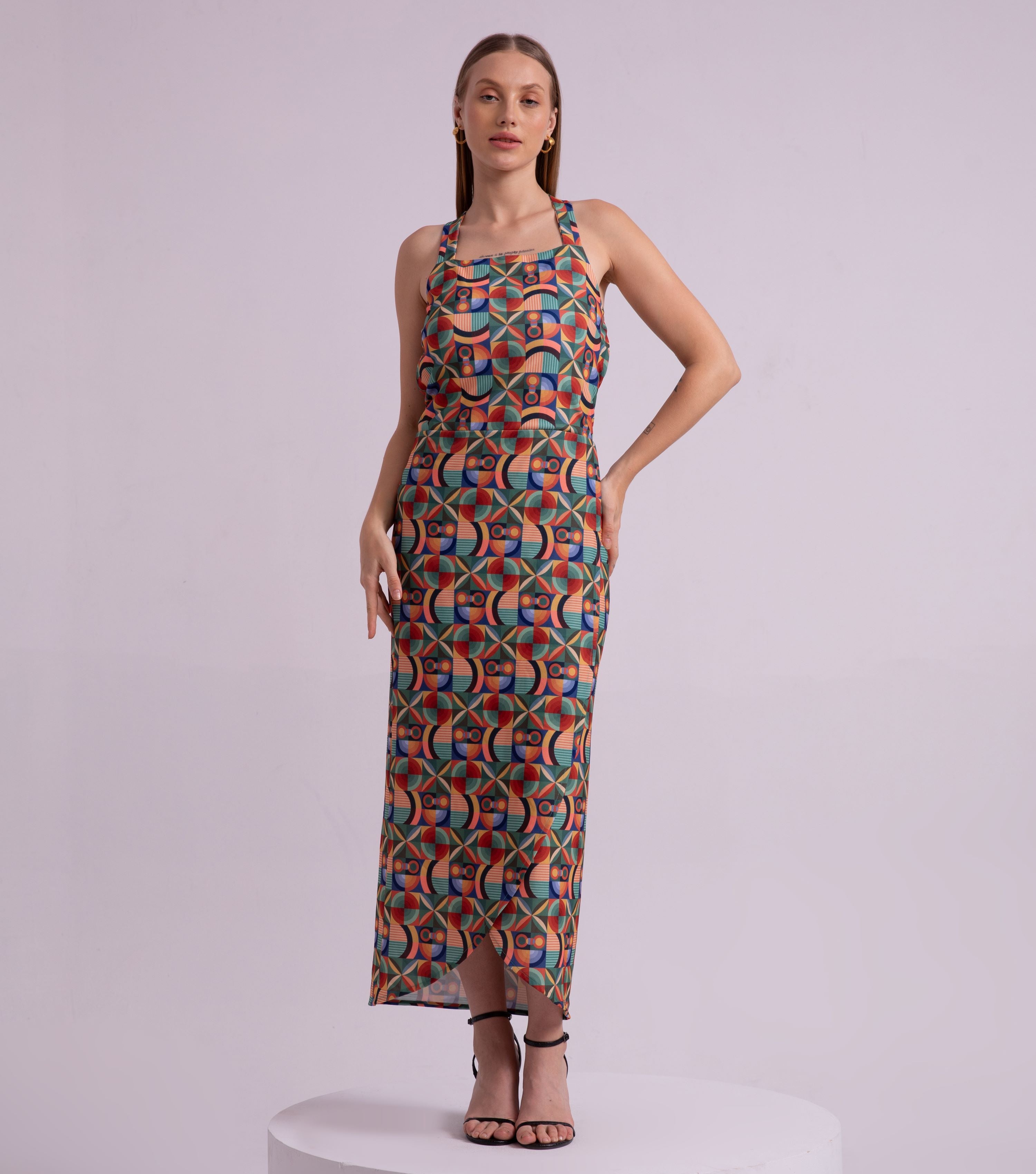 Abstract Slip Western Dress for Ladies 2