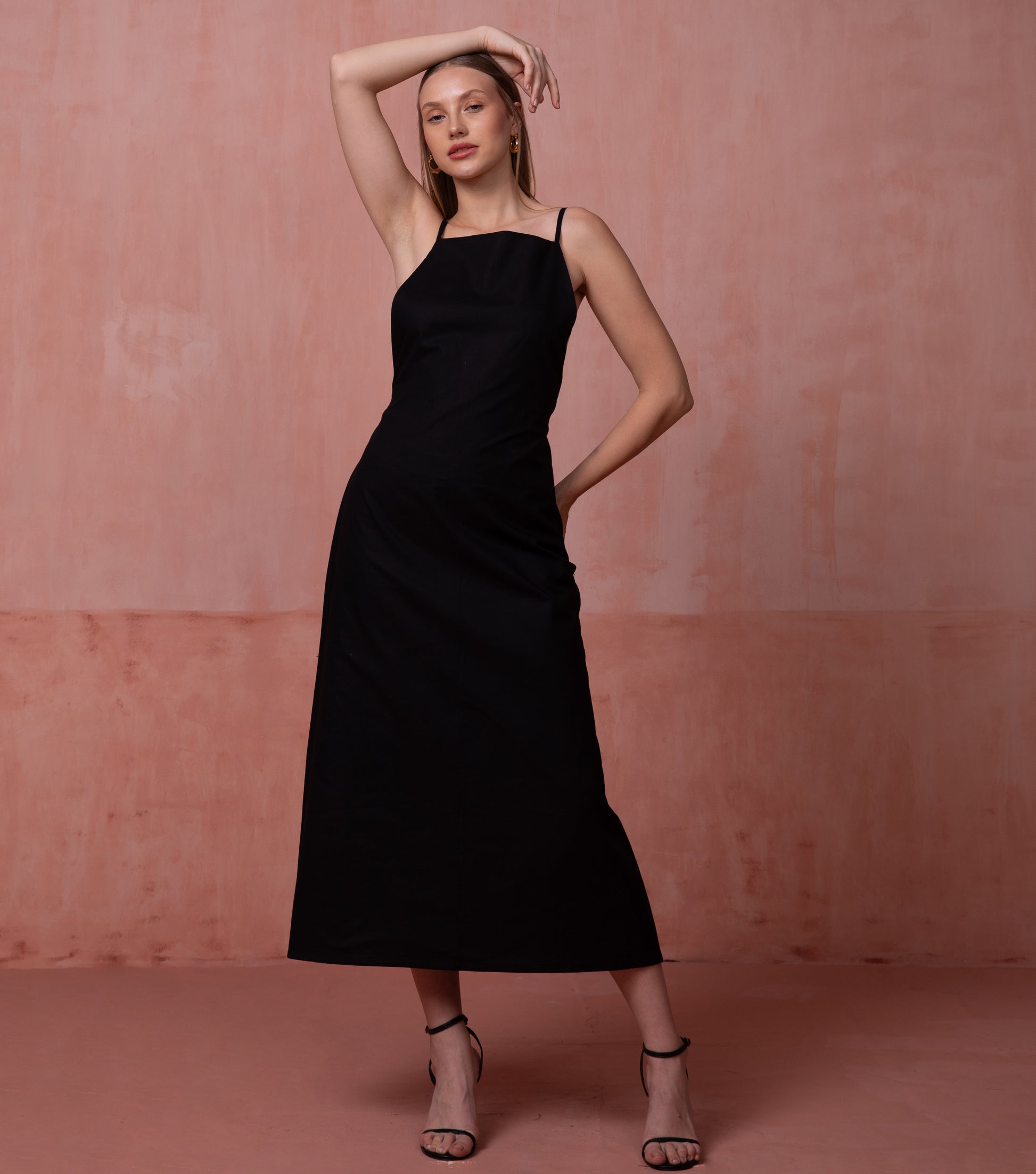 Black Backless Western Dress for Ladies 2