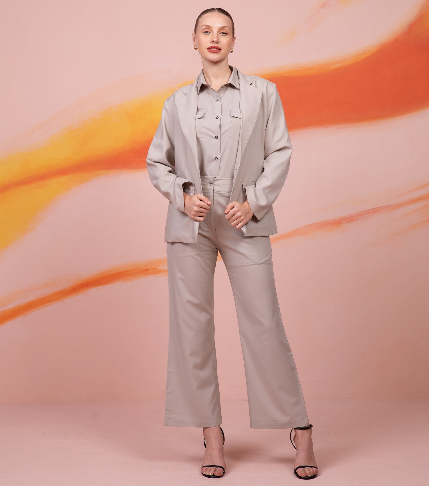 Beige Formal Pant for Women 2