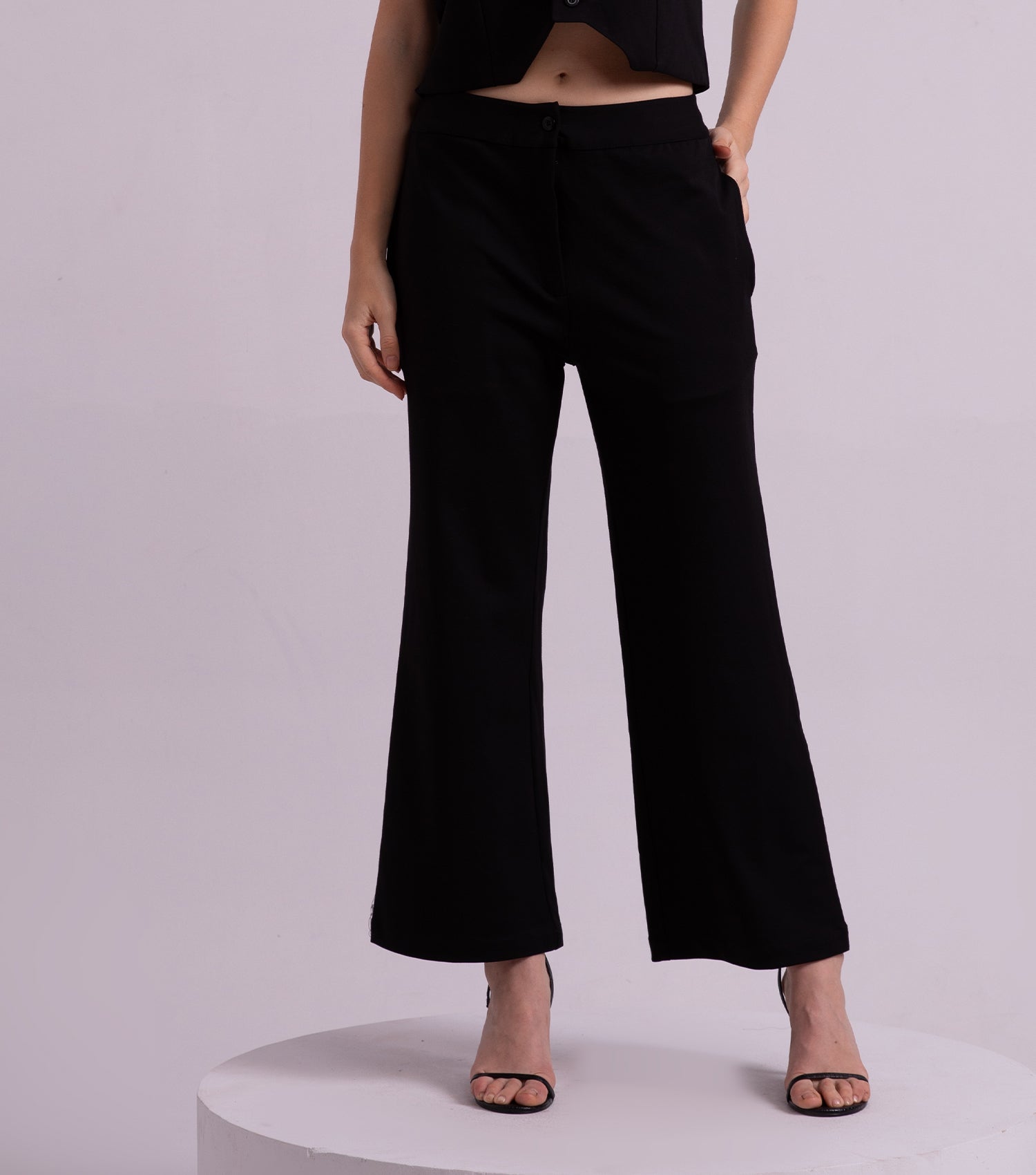 Black Straight Comfy Trouser 2