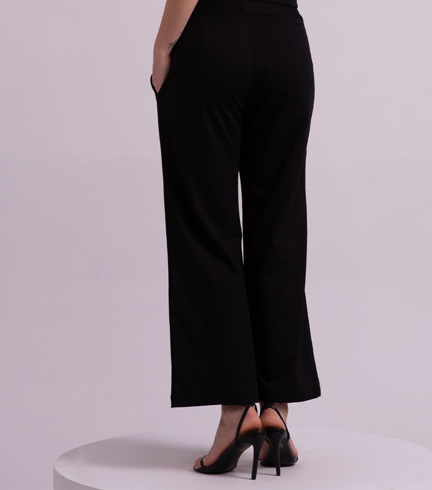 Black Straight Comfy Trouser 4