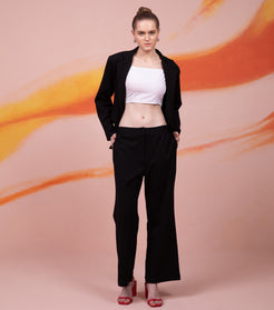 Black Wide Formal Pant for Women 2