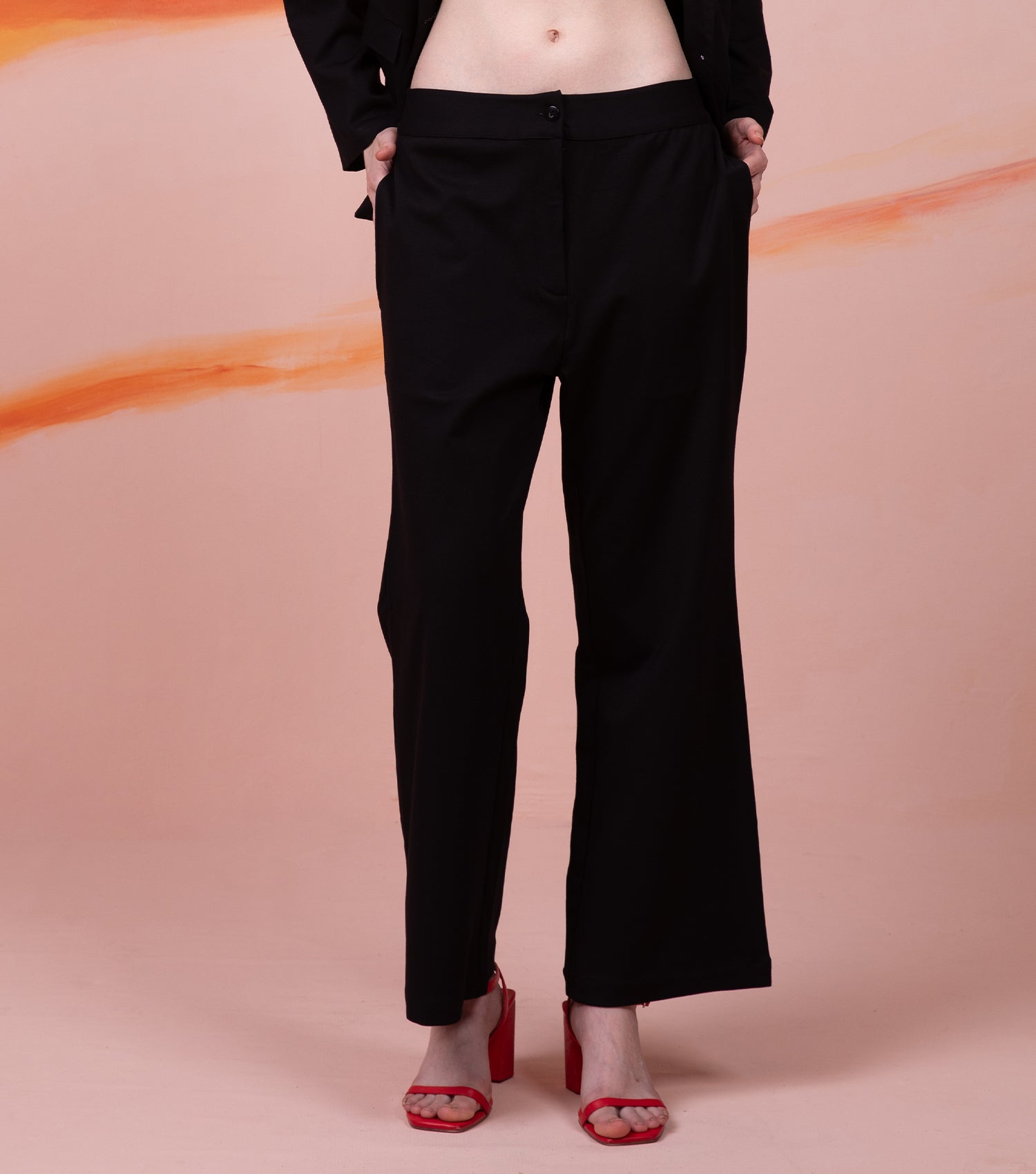 Black Wide Formal Pant for Women 3