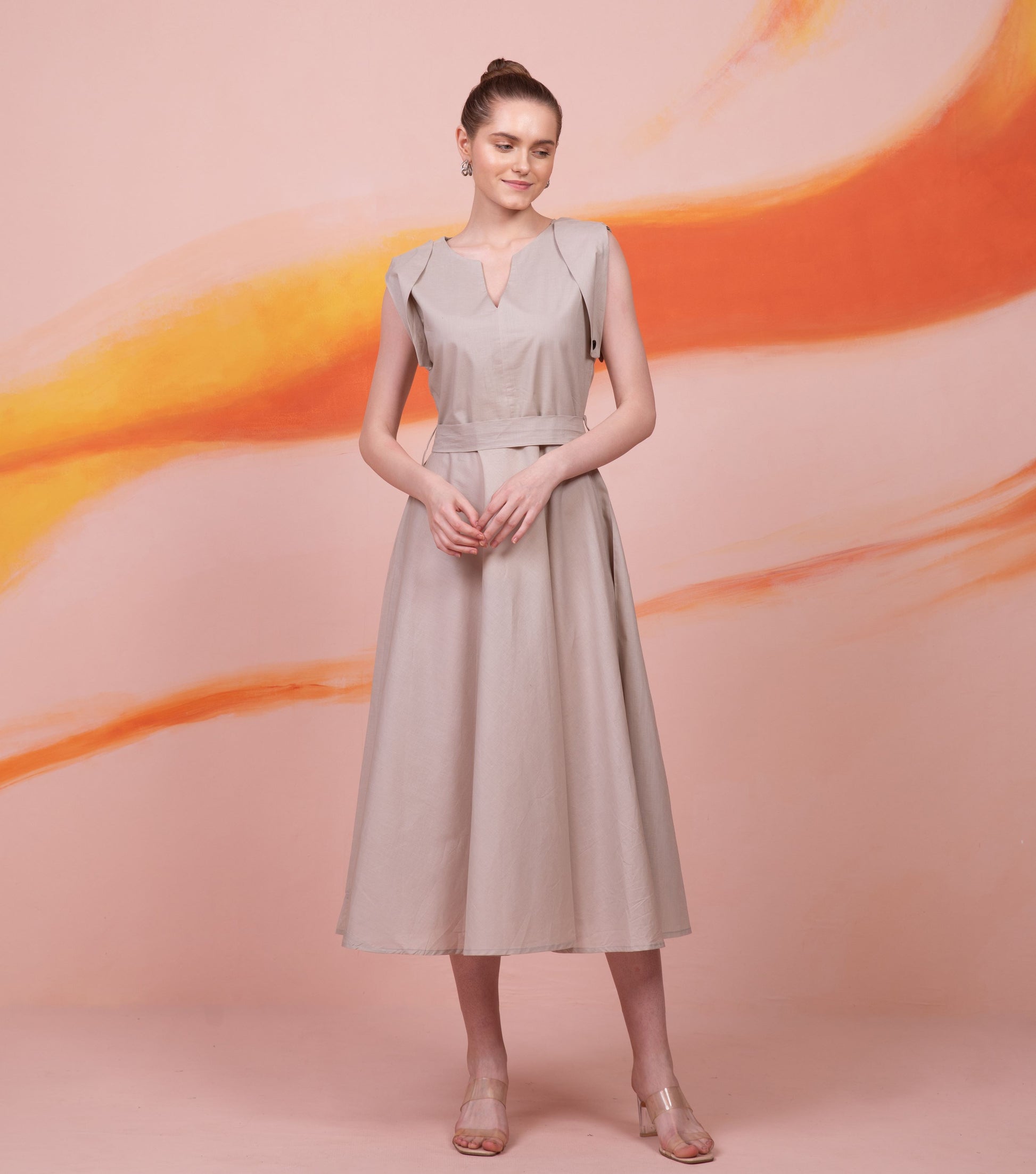 Buy Beige Office Western Dress | 3 Bison Buy Beige Office Western Dress | 3 Bison