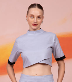 Grey Crop Top for Women 2