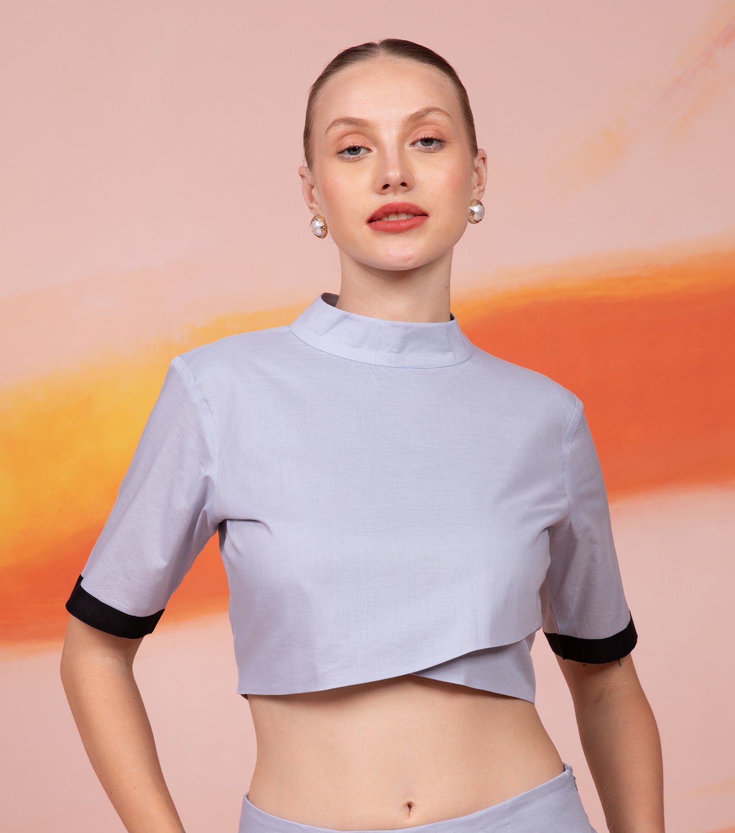 Grey Crop Top for Women 5