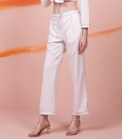 White Straight Pant for Women 4