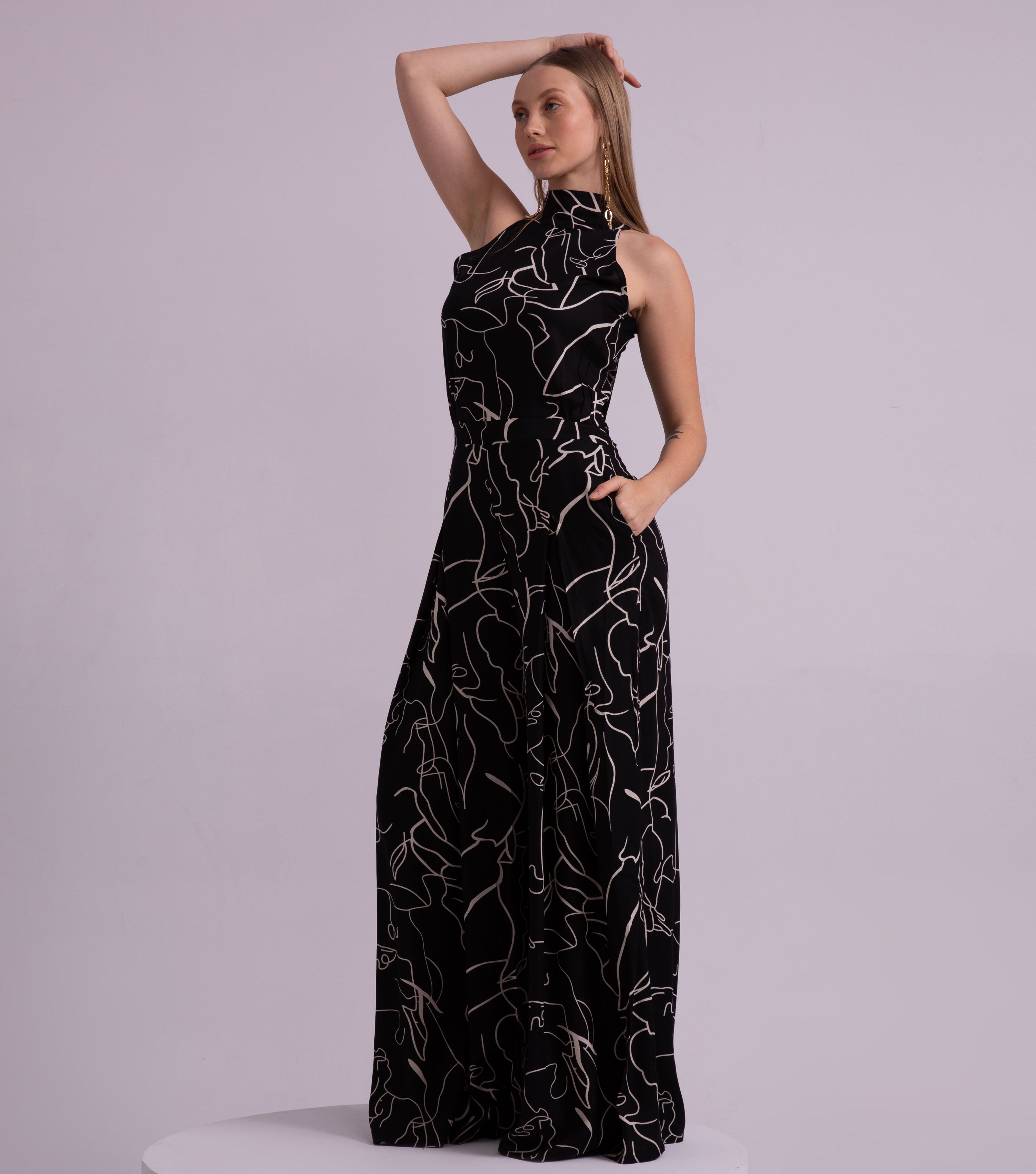 Noir Abstract Illusionist Jumpsuit 2