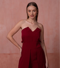 Red Strapless Jumpsuit 3