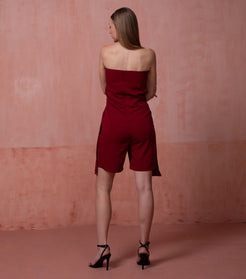 Red Strapless Jumpsuit 5