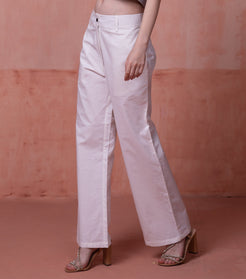 White Graceful Formal Pant for Women 5