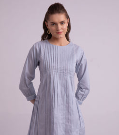 Light Blue Workday Maxi Western Dress for Ladies 3