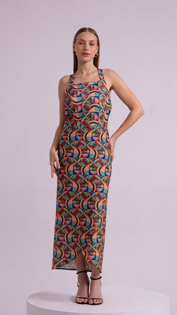 Abstract Slip Western Dress for Ladies 6